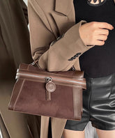 Casual Black Patchwork Faux Leather Messenger Bag